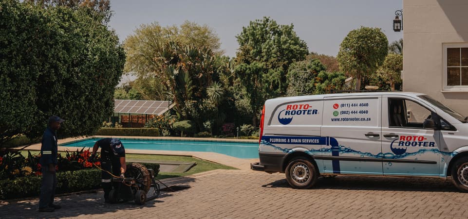 Roto Rooter drain cleaning in action